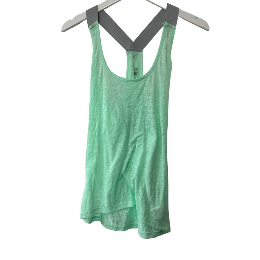 Old Navy Active Mint Green & Gray Racerback Tank Top Women's Large
